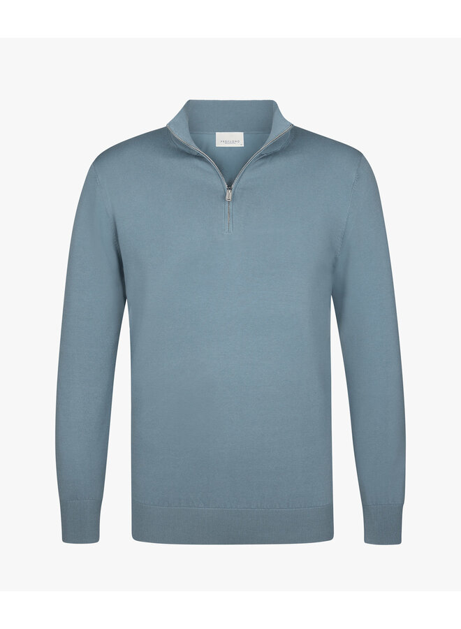 Pullover Luxury basic Half Zip Grijsblauw PPXJ10008F
