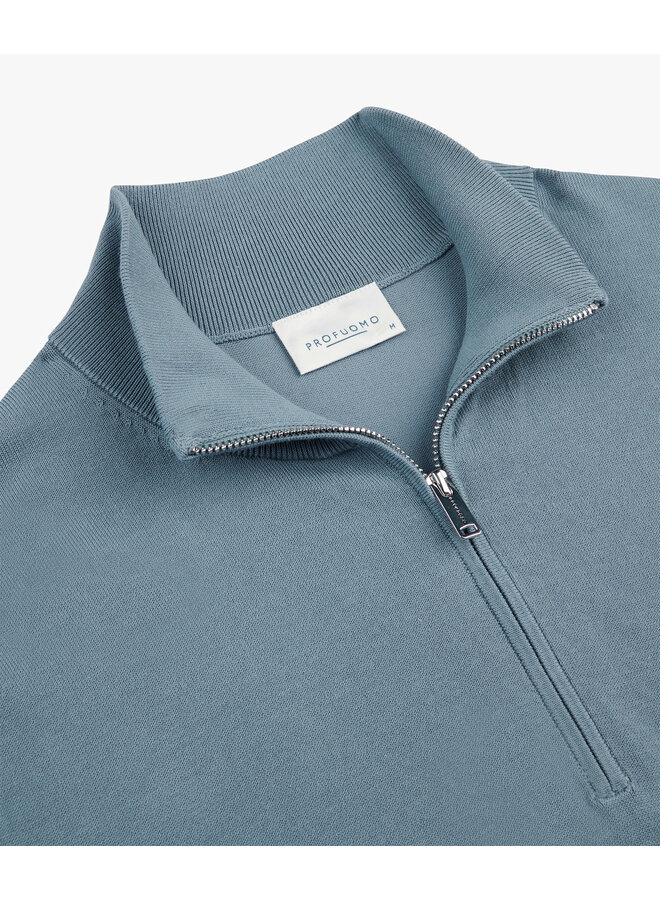 Pullover Luxury basic Half Zip Grijsblauw PPXJ10008F