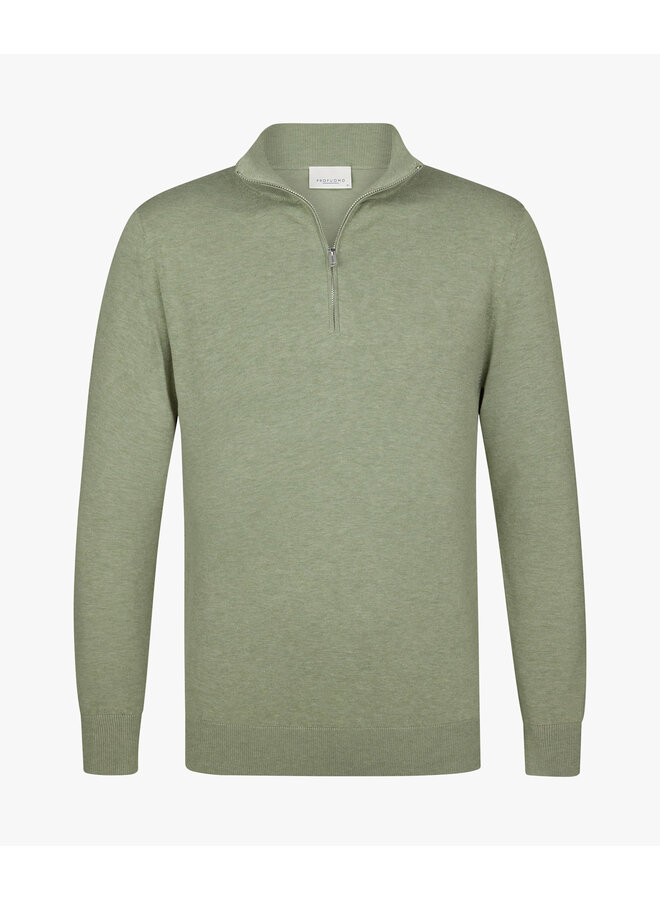 Pullover Luxury basic Half Zip Groen PPXJ10008D