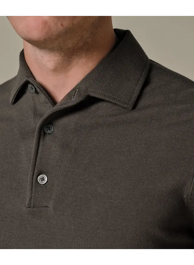 Polo Longsleeve Bruin One Piece Luxury Basic PPXJ10005B