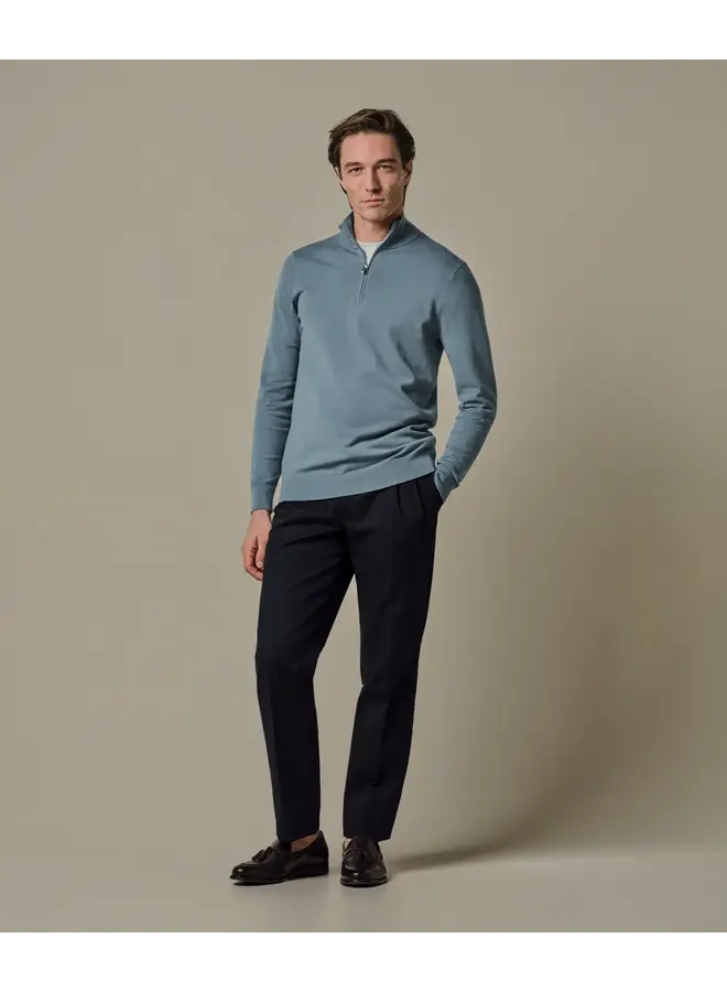 Pullover Luxury basic Half Zip Grijsblauw PPXJ10008F