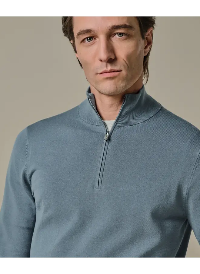 Pullover Luxury basic Half Zip Grijsblauw PPXJ10008F
