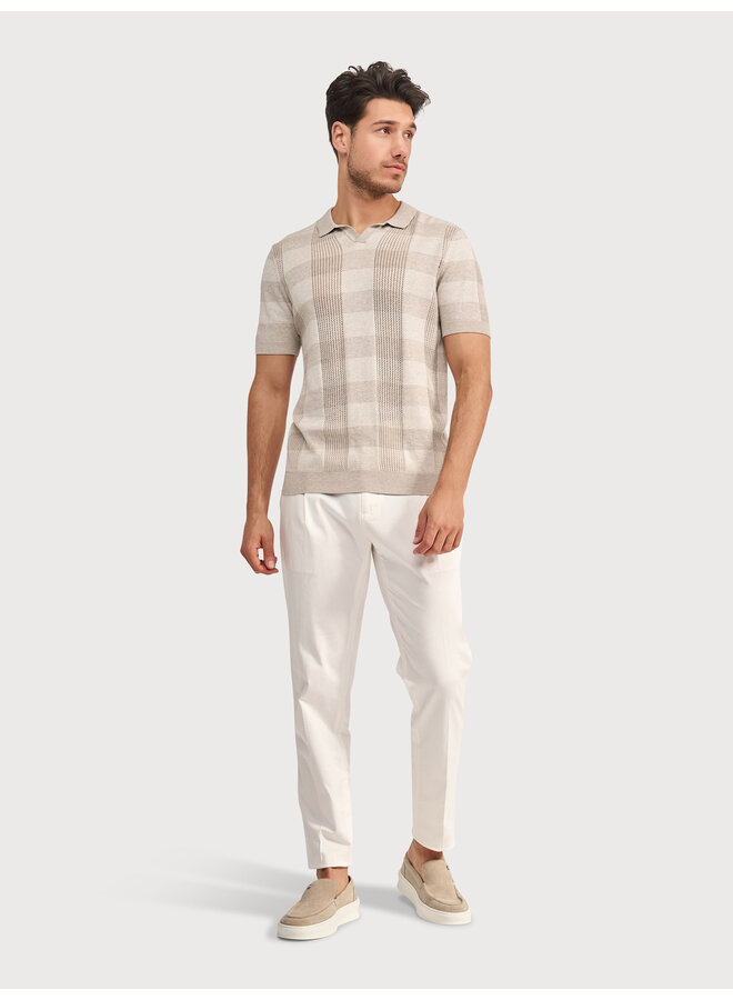 Polo Gebreid Ruit KBIS26-M14 Taupe