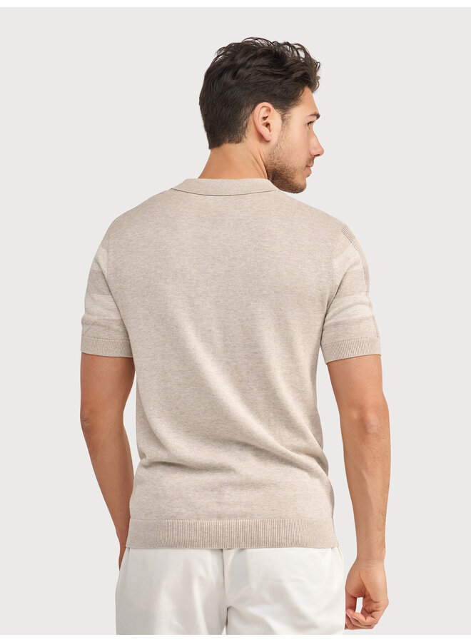 Polo Gebreid Ruit KBIS26-M14 Taupe