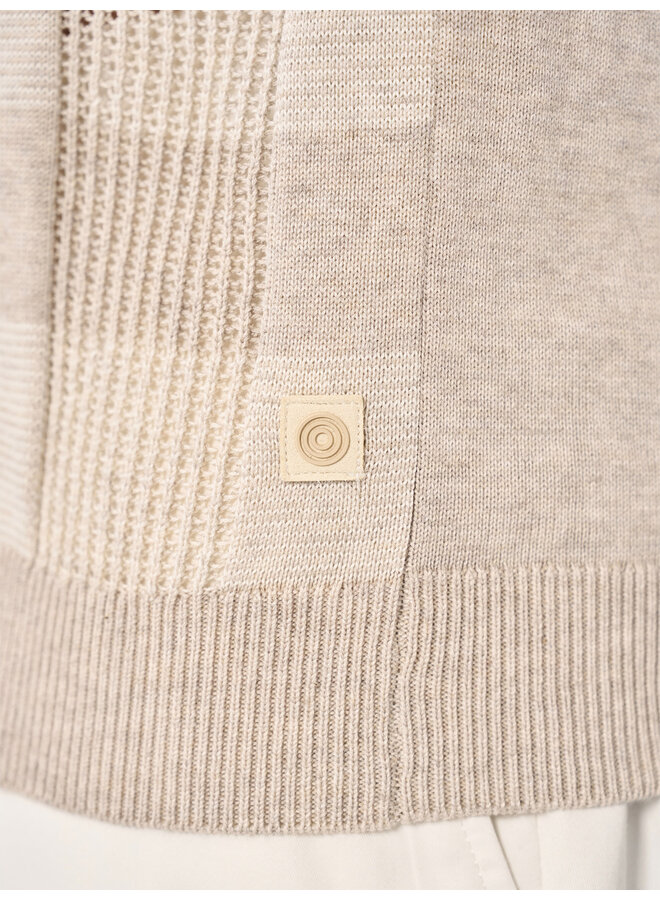 Polo Gebreid Ruit KBIS26-M14 Taupe