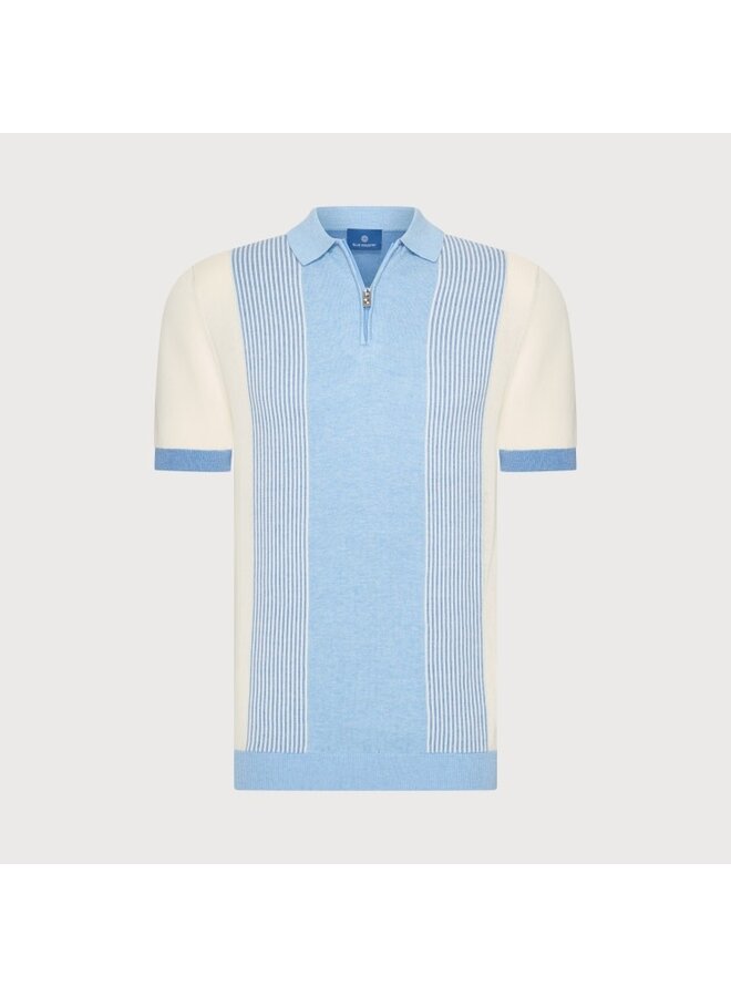 Polo Half Zip Streep KBIS26-M15 Blue