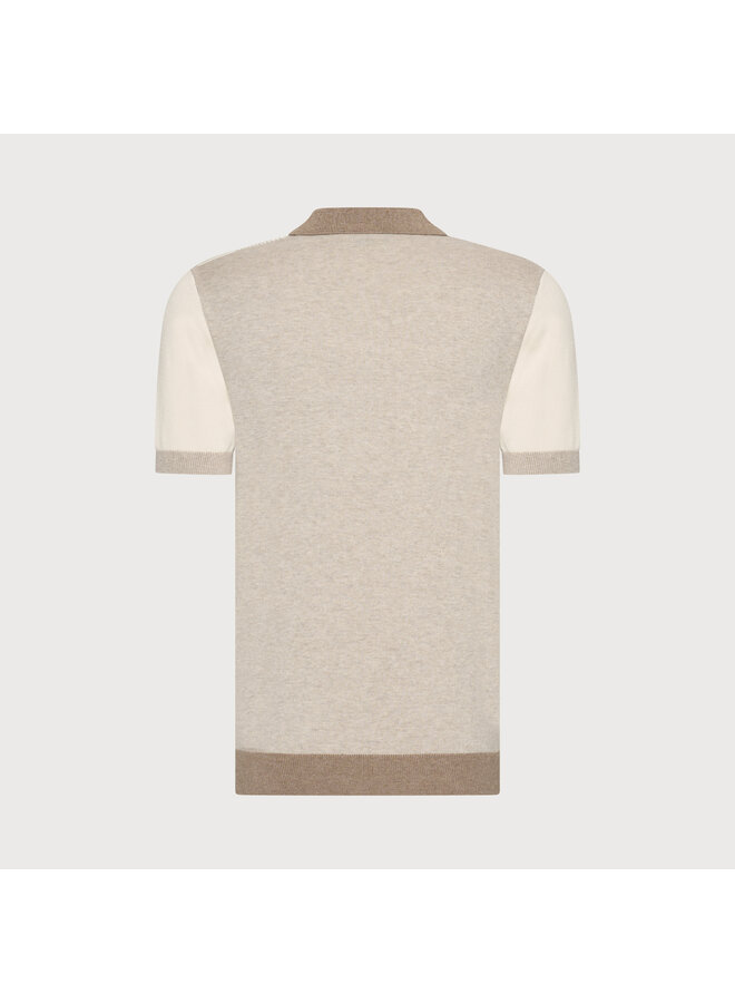 Polo Half Zip Streep KBIS26-M15 Beige