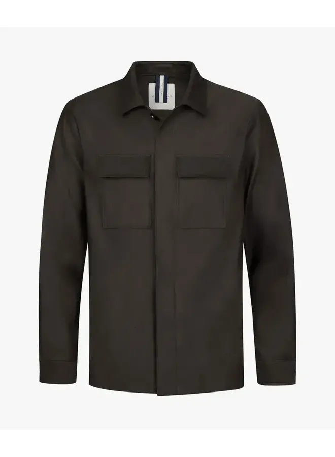 Overshirt Donker Bruin Linnen Katoen PPXF10032A