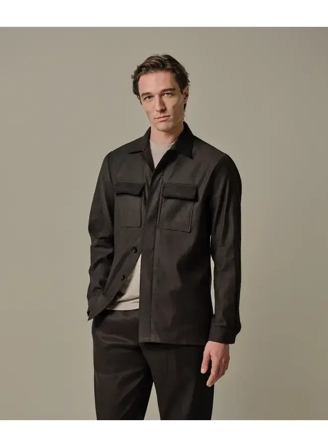 Overshirt Donker Bruin Linnen Katoen PPXF10032A
