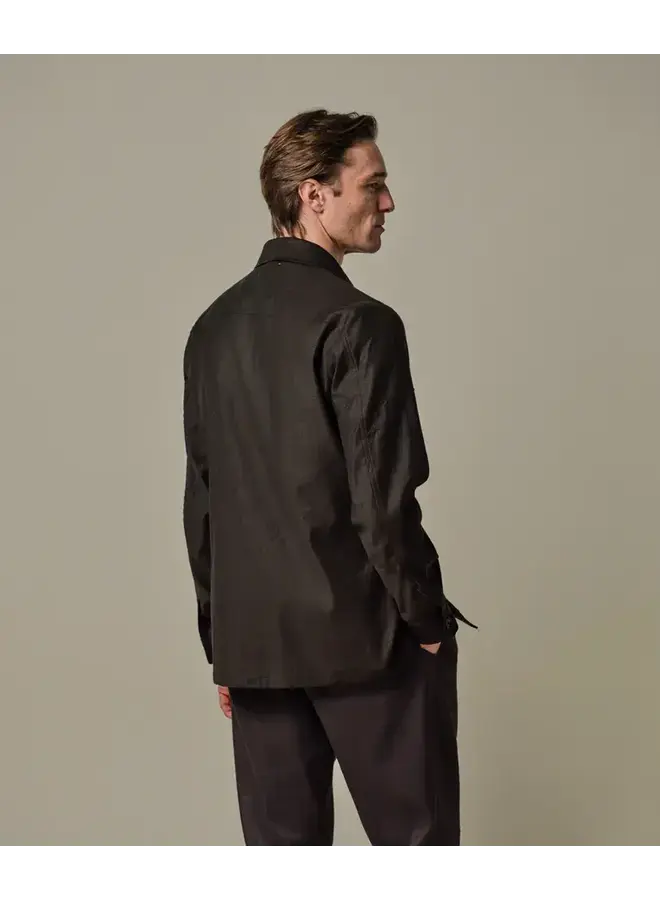 Overshirt Donker Bruin Linnen Katoen PPXF10032A