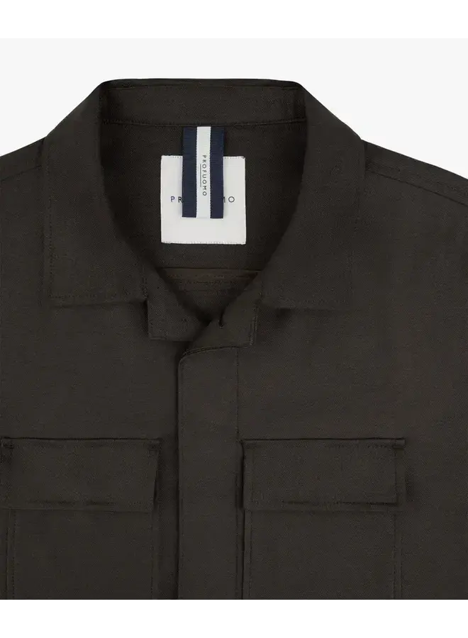 Overshirt Donker Bruin Linnen Katoen PPXF10032A