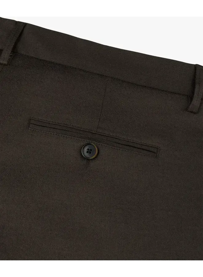 Broek Loose Fit Donker Bruin Linnen Katoen PPXQ10021A