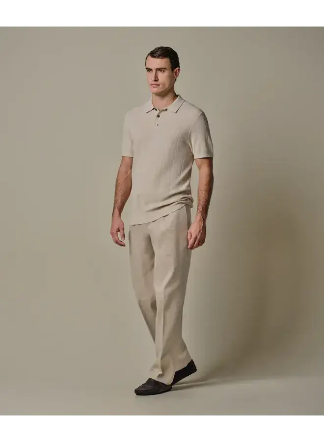 Broek Loose Fit Beige Linnen Katoen PPXQ10021C