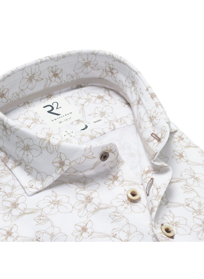 Overhemd Knitted Print 132 WSP 006 Col. 45 Beige