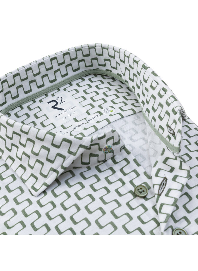 Overhemd Knitted Print 132 WSP 024 Col. 74 Green