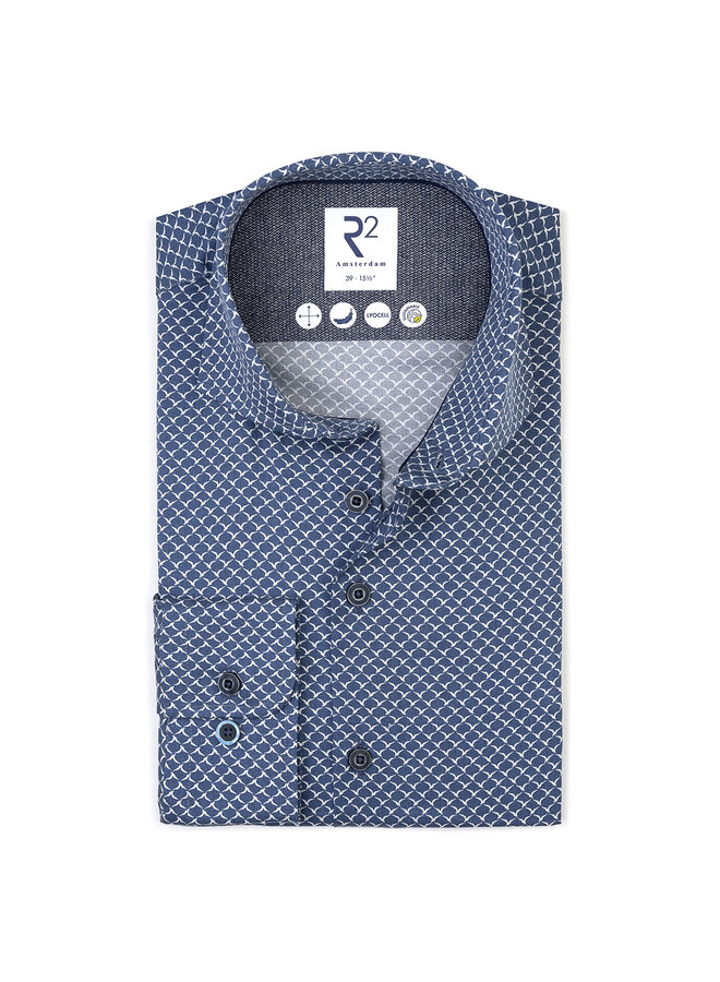 Overhemd Print 132 WSP 063 Col. 10 Navy