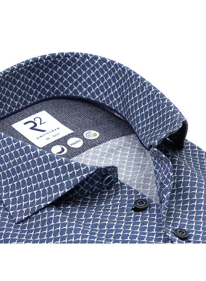 Overhemd Print 132 WSP 063 Col. 10 Navy