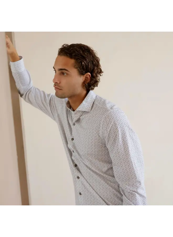 Overhemd Knitted Print 132 WSP 003 col 45 Beige