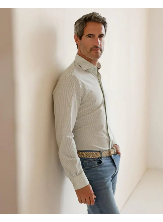 Overhemd Knitted Print 132 WSP 035 col 71 Groen