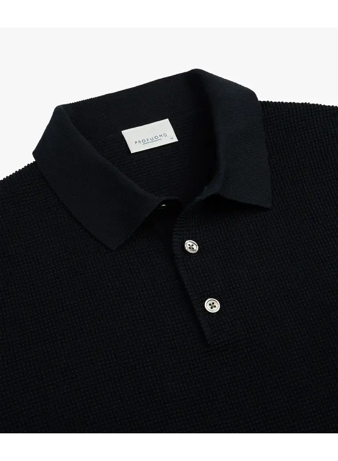 Polo Korte Mouw Navy Aero Ease Waffle PPXD10028A