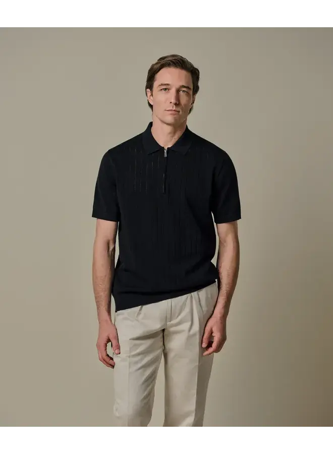 Polo  Korte Mouw Navy Half Zip Aero Ease PPXD10029A