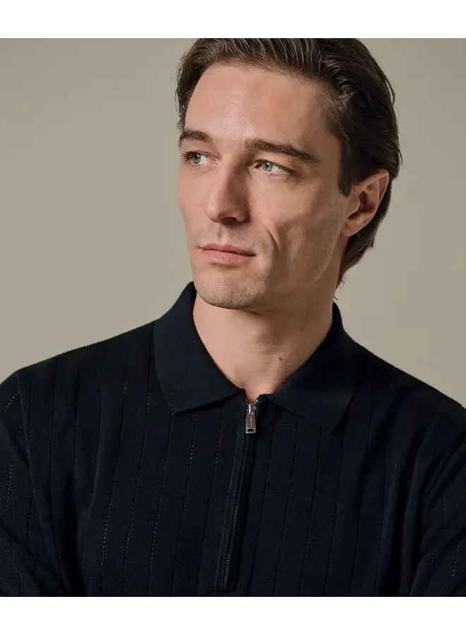 Polo  Korte Mouw Navy Half Zip Aero Ease PPXD10029A