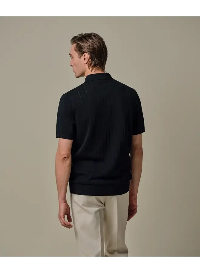 Polo  Korte Mouw Navy Half Zip Aero Ease PPXD10029A