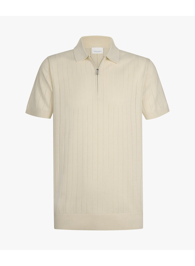 Polo  Korte Mouw Off White Half Zip Aero Ease PPXD10029D