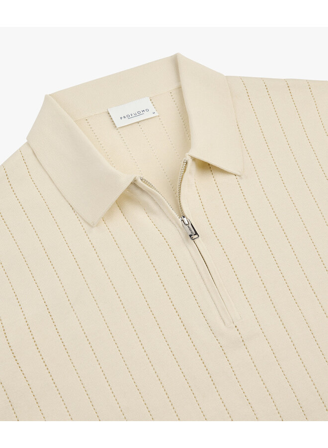 Polo  Korte Mouw Off White Half Zip Aero Ease PPXD10029D