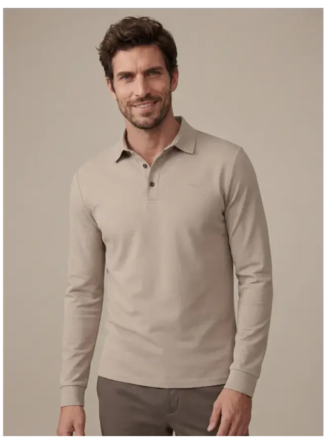 Basso Polo Lange Mouw 116261015 Kleur 841000 Light Taupe