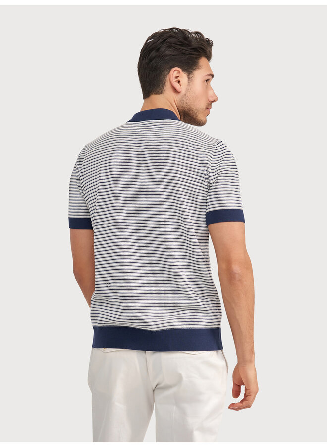 Polo Gebreid Structuur KBIS26-M20 Denim Blauw