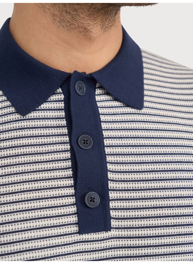Polo Gebreid Structuur KBIS26-M20 Denim Blauw