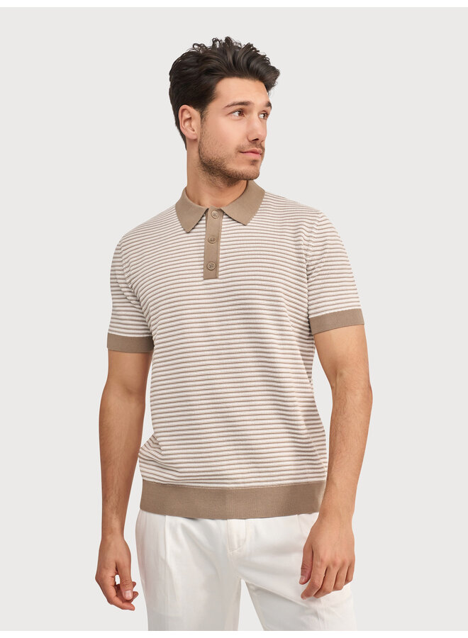 Polo Gebreid Structuur KBIS26-M20 Taupe