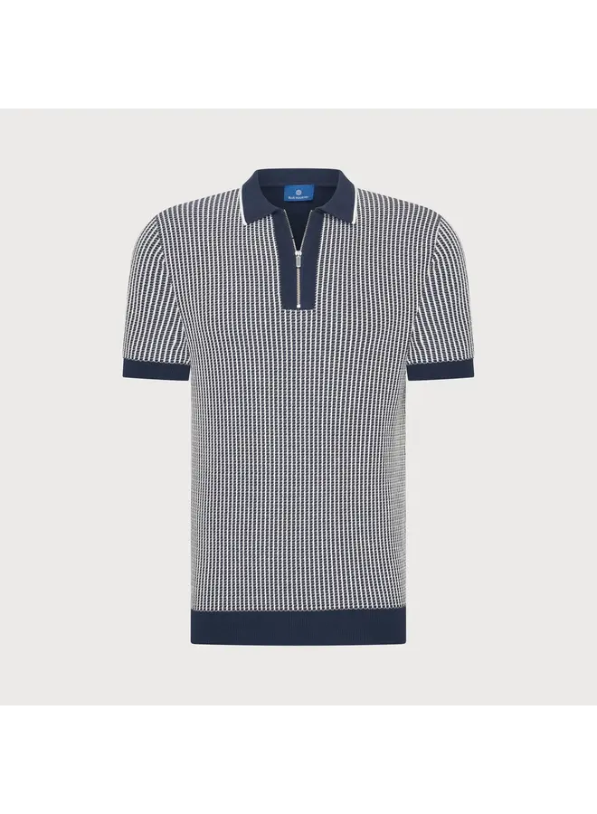 Polo Half Zip Gebreid KBIS26-M21 Navy