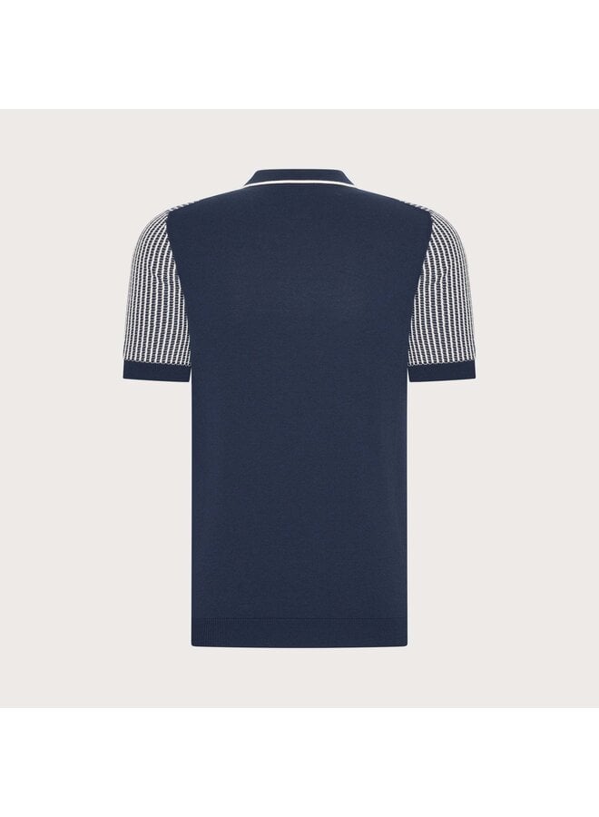 Polo Half Zip Gebreid KBIS26-M21 Navy