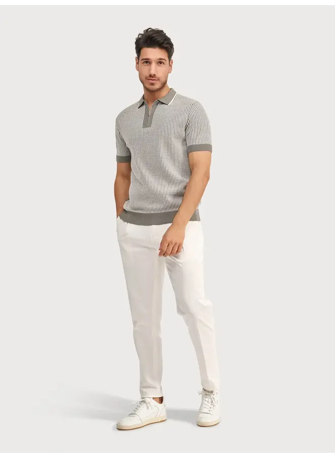 Polo Half Zip Gebreid KBIS26-M21 Groen