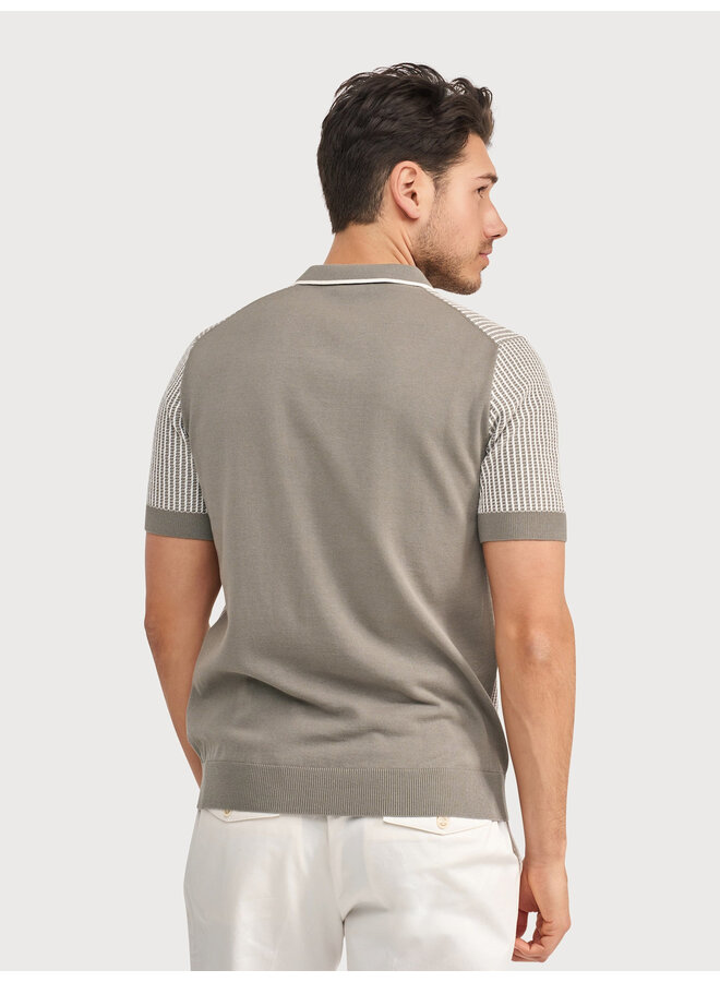 Polo Half Zip Gebreid KBIS26-M21 Groen