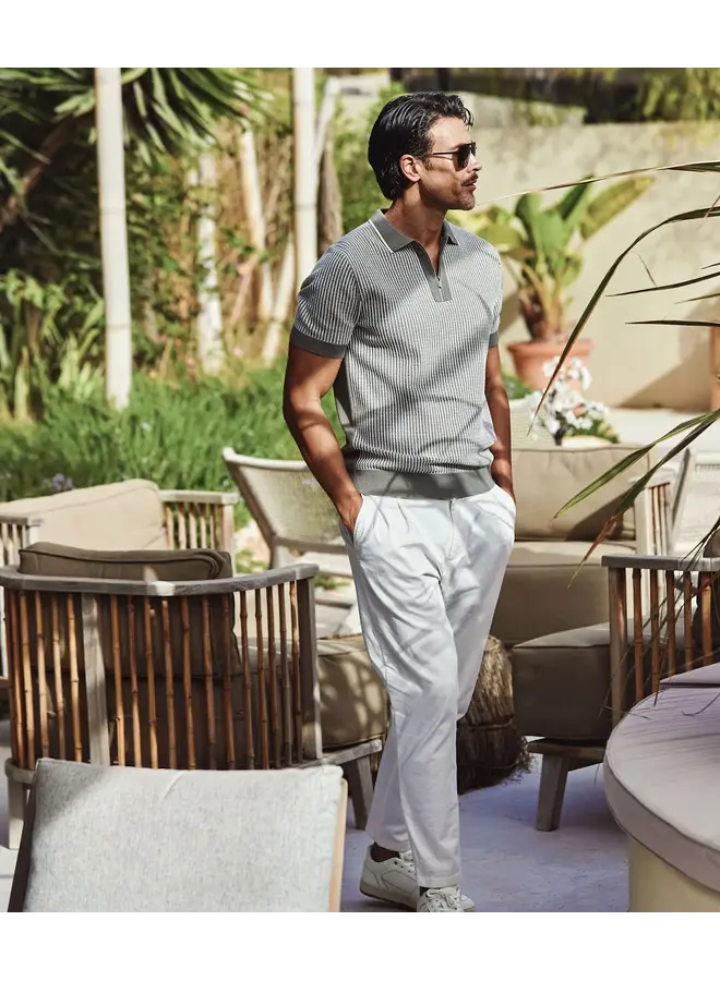 Polo Half Zip Gebreid KBIS26-M21 Groen