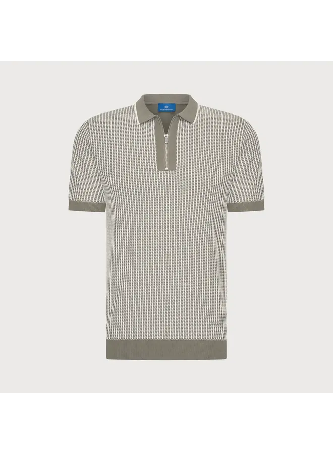 Polo Half Zip Gebreid KBIS26-M21 Groen