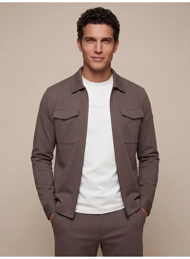 Zerino Overshirt 123261012 Kleur 880000 Dark Taupe
