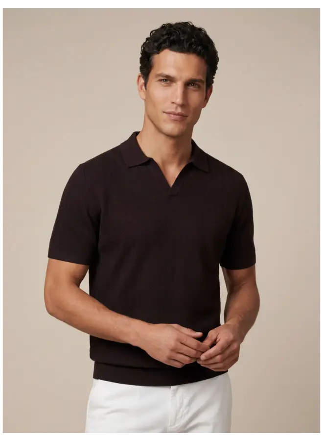 Mironi Polo 116261008 Kleur 898000 Donkerbruin