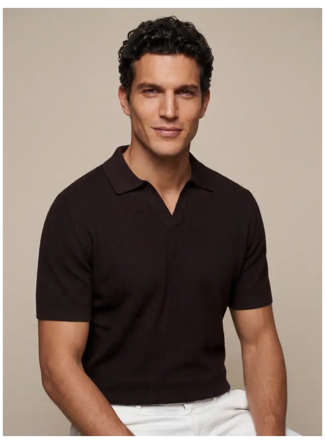 Mironi Polo 116261008 Kleur 898000 Donkerbruin