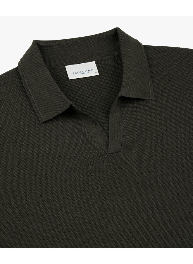 Polo Donkerbruin Luxury Basic Open Collar PPXD10009C
