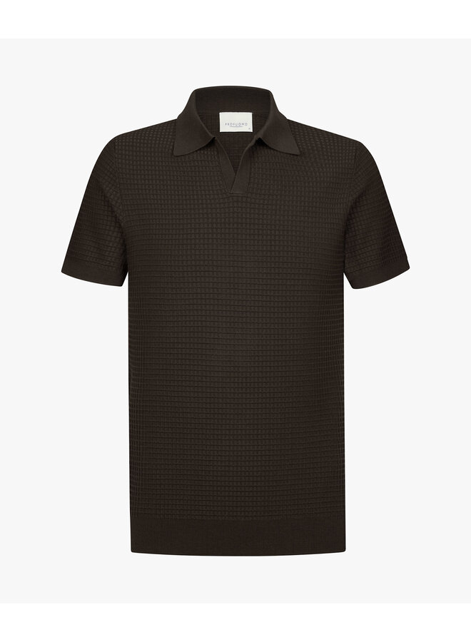 Polo Brown Open Collar PPXD10010B