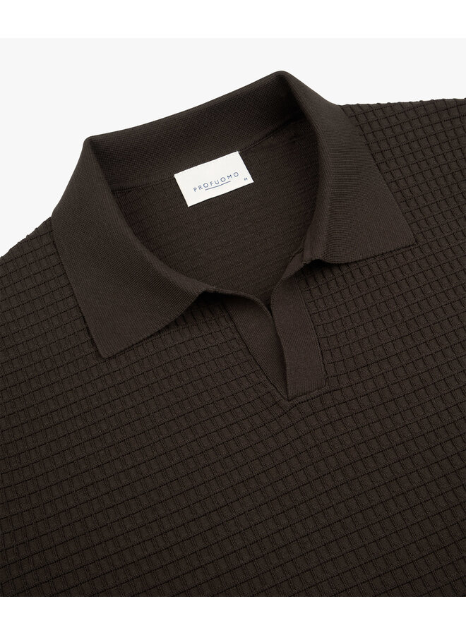 Polo Brown Open Collar PPXD10010B