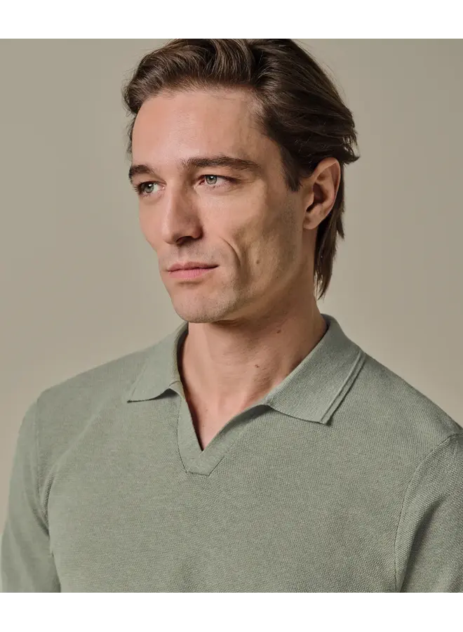 Polo Mid Groen Luxury Basic Open Collar PPXD10009D