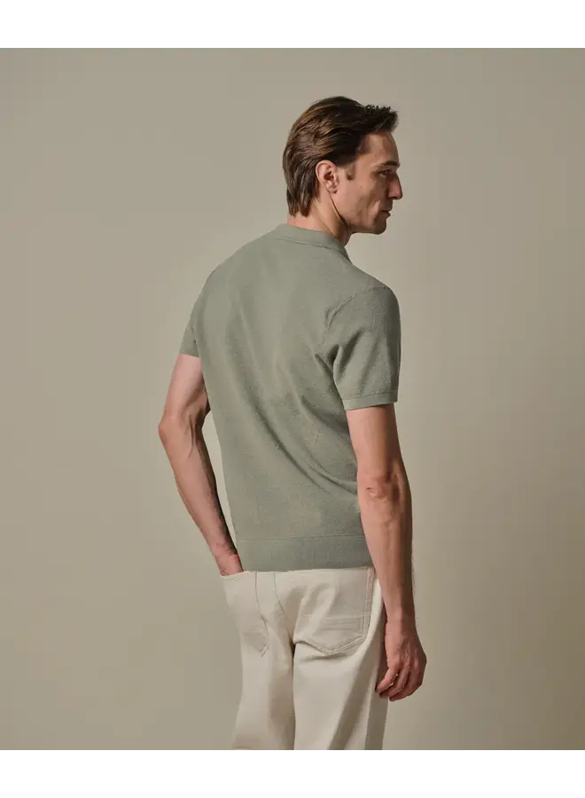 Polo Mid Groen Luxury Basic Open Collar PPXD10009D