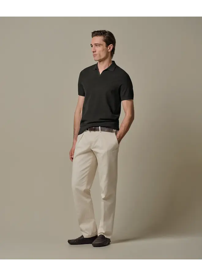 Polo Donkerbruin Luxury Basic Open Collar PPXD10009C