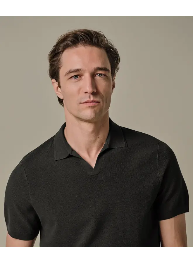 Polo Donkerbruin Luxury Basic Open Collar PPXD10009C