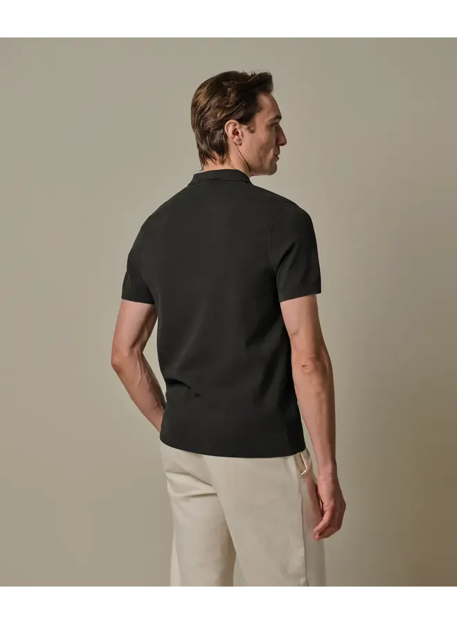 Polo Donkerbruin Luxury Basic Open Collar PPXD10009C